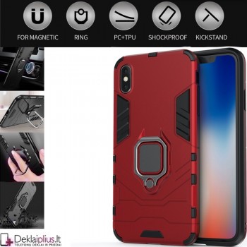 Sustiprintas dėklas 4in1 - raudonas (IPHONE XS MAX)   